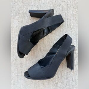 Stuart Weitzman Black Strappy Heel, Size 7M